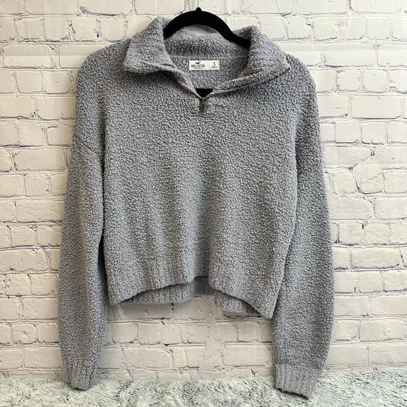 Hollister Sweaters - Hollister Purple Sherpa Half Zip Pullover Sweater Women's Small Soft Cozy